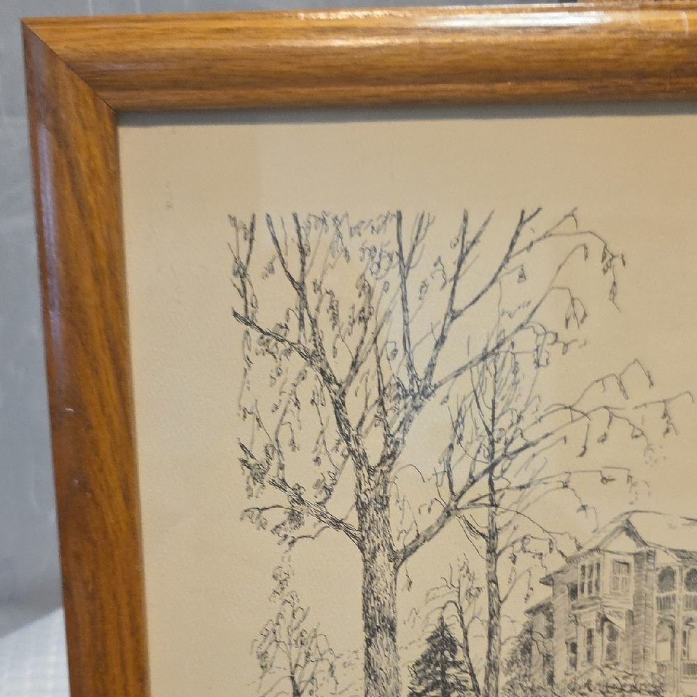 LIMITED EDITION  Framed House Sketch Art - Carolyn Witschonke 17 /250 - Picture 5 of 10